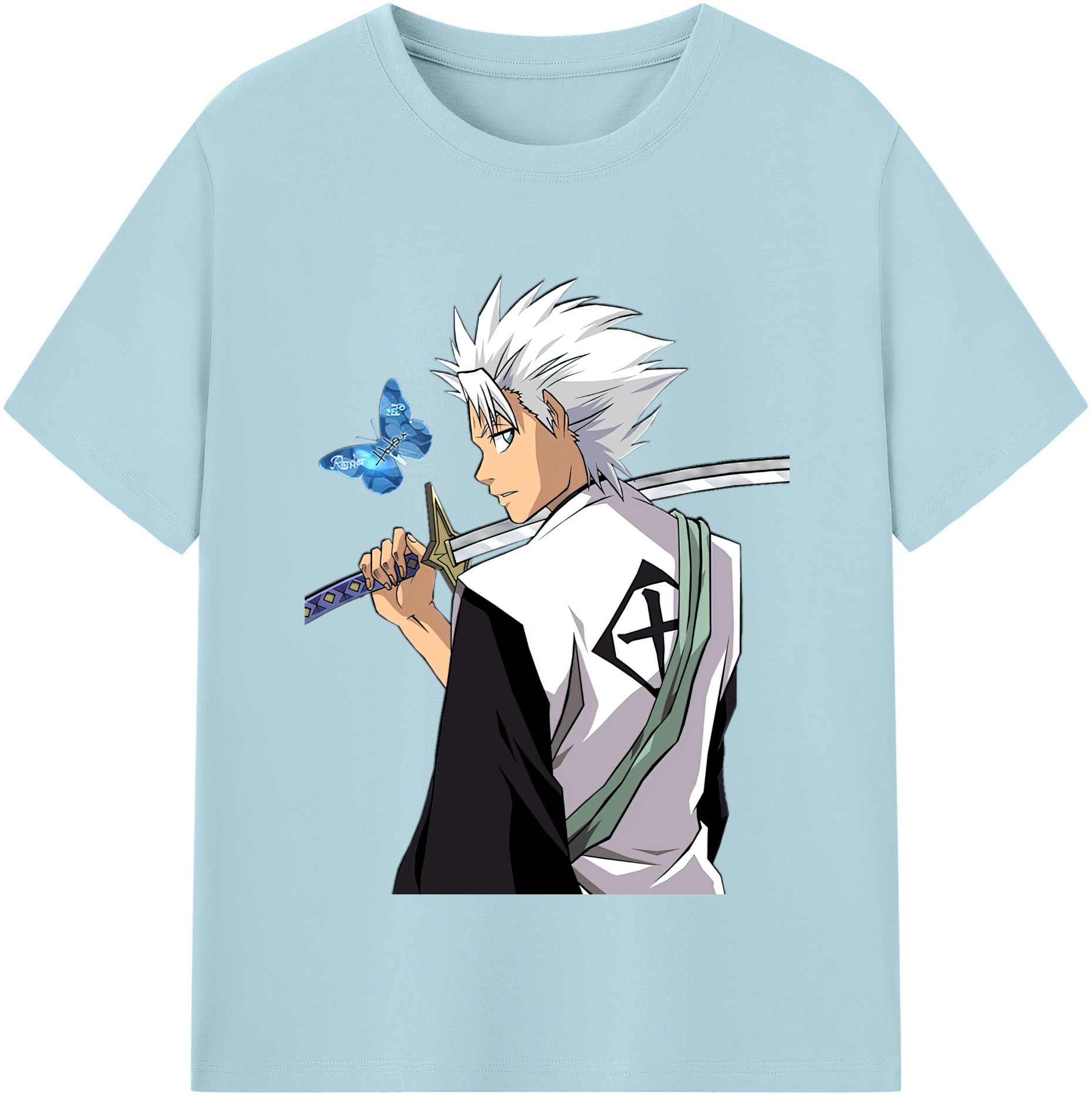 （画像用） ブリーチ 日番谷冬獅郎（ひつがや とうしろう） BLEACH Hitsugaya Toushirou 綿100％半袖Tシャツ（フロントプリント）